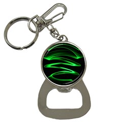 Green Light Painting Zig-zag Bottle Opener Key Chain