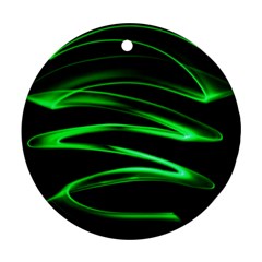 Green Light Painting Zig-zag Round Ornament (two Sides)