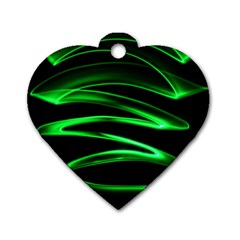 Green Light Painting Zig-zag Dog Tag Heart (one Side) by Dutashop