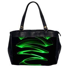 Green Light Painting Zig-zag Oversize Office Handbag (2 Sides) by Dutashop