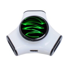 Green Light Painting Zig-zag 3-port Usb Hub by Dutashop