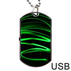 Green Light Painting Zig-zag Dog Tag Usb Flash (two Sides) by Dutashop