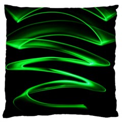 Green Light Painting Zig-zag Large Cushion Case (one Side)