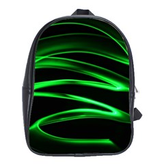 Green Light Painting Zig-zag School Bag (xl) by Dutashop