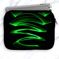 Green Light Painting Zig-zag Apple Ipad 2/3/4 Zipper Cases by Dutashop