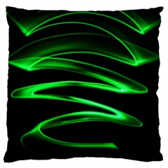 Green Light Painting Zig-zag Standard Flano Cushion Case (two Sides) by Dutashop