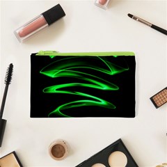 Green Light Painting Zig-zag Cosmetic Bag (xs) by Dutashop