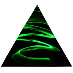 Green Light Painting Zig-zag Wooden Puzzle Triangle by Dutashop