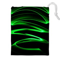 Green Light Painting Zig-zag Drawstring Pouch (5xl) by Dutashop