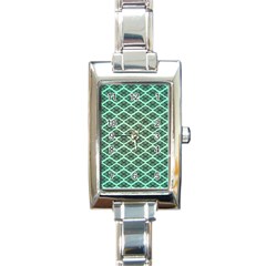 Pattern Texture Geometric Pattern Green Rectangle Italian Charm Watch