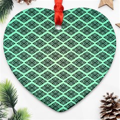 Pattern Texture Geometric Pattern Green Ornament (heart) by Dutashop