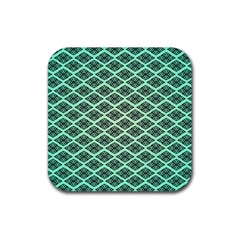 Pattern Texture Geometric Pattern Green Rubber Coaster (square) 