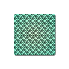 Pattern Texture Geometric Pattern Green Square Magnet by Dutashop