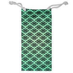 Pattern Texture Geometric Pattern Green Jewelry Bag by Dutashop