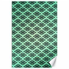 Pattern Texture Geometric Pattern Green Canvas 12  X 18  by Dutashop