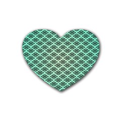 Pattern Texture Geometric Pattern Green Heart Coaster (4 Pack)  by Dutashop