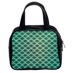 Pattern Texture Geometric Pattern Green Classic Handbag (two Sides) by Dutashop