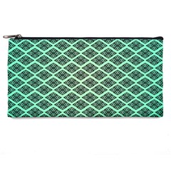 Pattern Texture Geometric Pattern Green Pencil Case