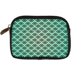 Pattern Texture Geometric Pattern Green Digital Camera Leather Case by Dutashop