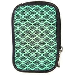 Pattern Texture Geometric Pattern Green Compact Camera Leather Case by Dutashop