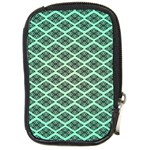 Pattern Texture Geometric Pattern Green Compact Camera Leather Case Front