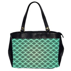 Pattern Texture Geometric Pattern Green Oversize Office Handbag (2 Sides) by Dutashop