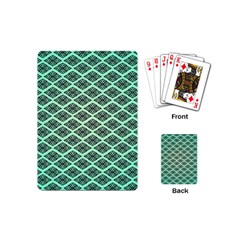 Pattern Texture Geometric Pattern Green Playing Cards Single Design (mini) by Dutashop