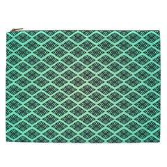 Pattern Texture Geometric Pattern Green Cosmetic Bag (xxl) by Dutashop