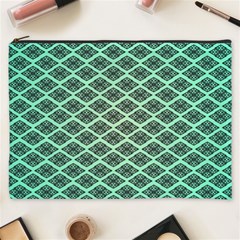 Pattern Texture Geometric Pattern Green Cosmetic Bag (xxxl) by Dutashop