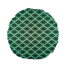 Pattern Texture Geometric Pattern Green Standard 15  Premium Round Cushions by Dutashop