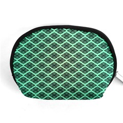 Pattern Texture Geometric Pattern Green Accessory Pouch (medium) by Dutashop