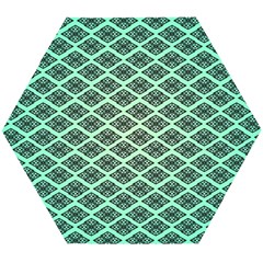 Pattern Texture Geometric Pattern Green Wooden Puzzle Hexagon by Dutashop