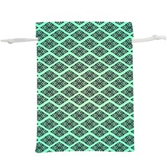 Pattern Texture Geometric Pattern Green  Lightweight Drawstring Pouch (xl)