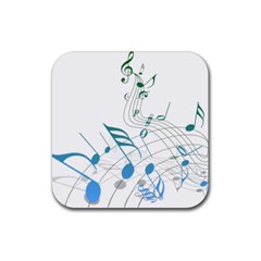 Music Notes Rubber Coaster (square) 