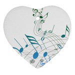 Music Notes Heart Ornament (Two Sides) Back