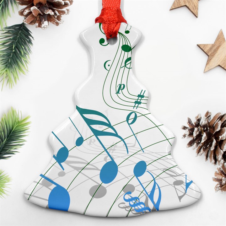 Music Notes Christmas Tree Ornament (Two Sides)