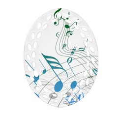 Music Notes Oval Filigree Ornament (two Sides)