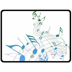 Music Notes Double Sided Fleece Blanket (large)  by Dutashop