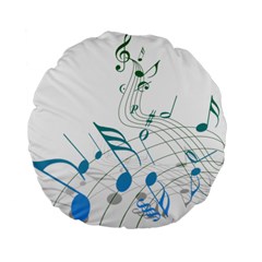 Music Notes Standard 15  Premium Flano Round Cushions by Dutashop