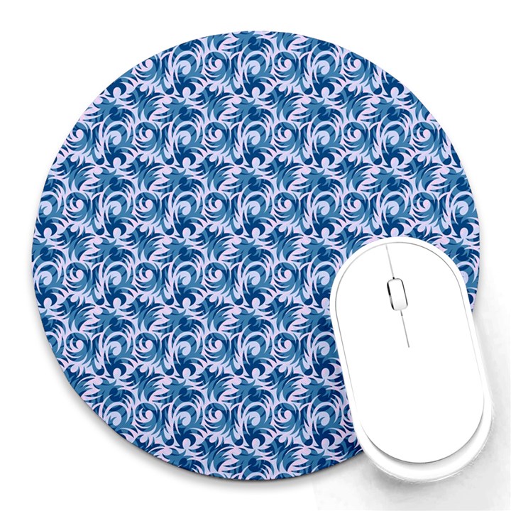 Blue Pattern Scrapbook Round Mousepads