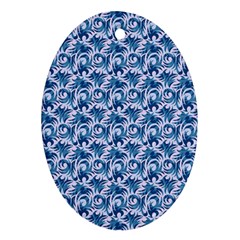 Blue Pattern Scrapbook Ornament (oval)