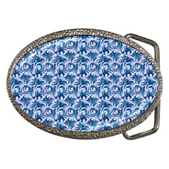 Blue Pattern Scrapbook Belt Buckles