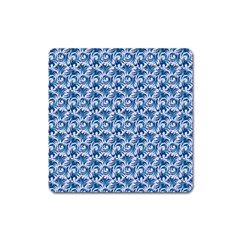 Blue Pattern Scrapbook Square Magnet