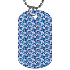 Blue Pattern Scrapbook Dog Tag (two Sides)