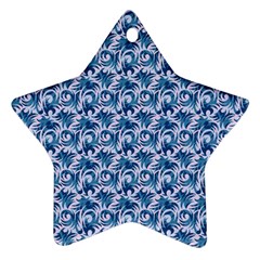 Blue Pattern Scrapbook Star Ornament (two Sides)