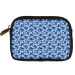 Blue Pattern Scrapbook Digital Camera Leather Case Front