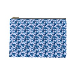 Blue Pattern Scrapbook Cosmetic Bag (large)