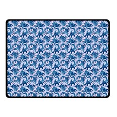 Blue Pattern Scrapbook Double Sided Fleece Blanket (small) 