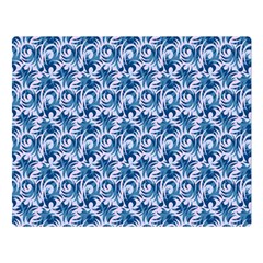 Blue Pattern Scrapbook Double Sided Flano Blanket (large) 