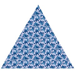 Blue Pattern Scrapbook Wooden Puzzle Triangle